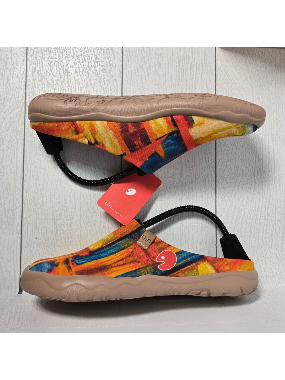 UIN Color Zone Malaga Men Size 8 Art Canvas Slip On Travel Shoes M0107047 New